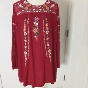 Donated - Gorgeous Red Floral Umgee boho dress/tunic